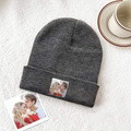 Personalized Photo Beanie Hat Custom Knitted Hat Valentine's Day Gifts-4 Colors - image 4