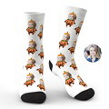 Custom Photo Face Socks Funny Halloween Gifts - image 1