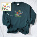 Custom hand-painted embroidered sweatshirt - image 4