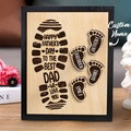 Personalized Footprints Wooden Frame Custom Family Member Names Father's Day Gift - image 4
