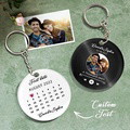 Custom Record Disc Keychains Calendar Keychains Acrylic Gifts For Father - image 1