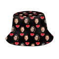 Custom Bucket Hat Personalized 2 Face Heart Print Summer Unisex Fisherman Hat - image 4