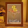 Personalized Birth Flower Bouquet Names LED Light Gift for Mom - image 1