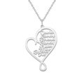 Heart-shaped Name Necklace Custom 1-8 Names Family Nameplate Necklace 925 Sterling Silver - image 2