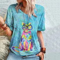 Women's V-neck short sleeves loose - image 11