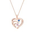Personalized Heart Necklace Custom Family Name Birthstone Necklace Gift for Mother Grandma - image 9