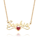 Personalized Name Necklace with Heart Birthstone Birthday Anniversary Gift for Her Wedding Gift - image 2