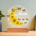 Personalized Sunflower Lamp for Mom - Custom Name Acrylic Night Light 3D Room Decor Desk Lamp - image 1