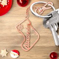 Personalized Christmas Socks Name Keychain Holiday Season Gift for Family Friends - image 8