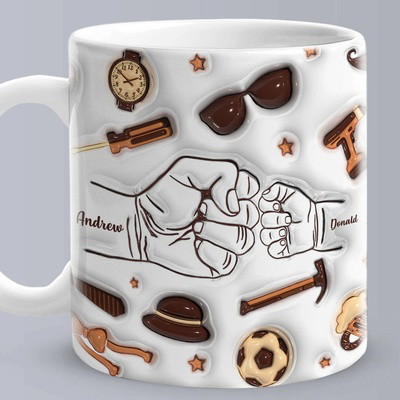 Personalized Fist Bump Mug for Papa or Grandpa - Perfect Father's Day Gift