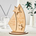 Custom Engraved Trophy The World's Best Dad Wooden Plaque Father's Day Meaningful Gifts - image 2