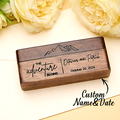 Personalized Rustic Engraved Wood 2 Rings Bearer Box with Date & Name Wedding Proposal Gift for Couple - image 1