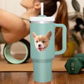 Custom Face 40oz Insulated Mug with Handle and Straw Stainless Steel Custom Travel Cup Gift for Family Friends Couples - image 8