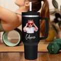 Personalized Text 40oz Insulated Mug with Handle and Straw Stainless Steel Custom Travel Cup Gift for Family Friends Couples - image 17
