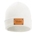 Personalized Baby Beanie Custom Name Leather Patch Beanie Gifts for Kids or Adult - image 3