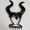 Halloween Devil Horns Headband with Clavicle Choker Necklace Halloween Hair Hoop Cosplay Decoration - image 3