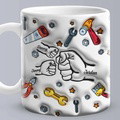 Personalized Names 1-6 Kids Custom 3D Inflated Effect Printed Mug - Perfect Father's Day Gift - image 2