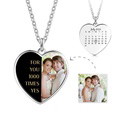 Engraved Heart Photo Necklace With Custom Half-heat Shaped Words And Photo - image 1