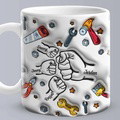 Personalized Names 1-6 Kids Custom 3D Inflated Effect Printed Mug - Perfect Father's Day Gift - image 3