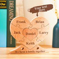 Custom Engraved Wooden Name Heart Puzzle Decor Family Name Heart Puzzle Home Decoration - image 3