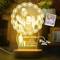 Custom Photo Father Child Lamp Personalized Engraved 7 Colors Acrylic Night Light Father's Day GIfts - image 1