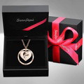 Photo Engraved Necklace Heart In Round Pendant, Family Necklace Rose Gold Plated - Rose Gold - image 5