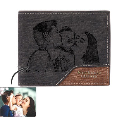 Custom Photo Wallet Bronzing Simplicity Men's Wallet Gifts For Dad