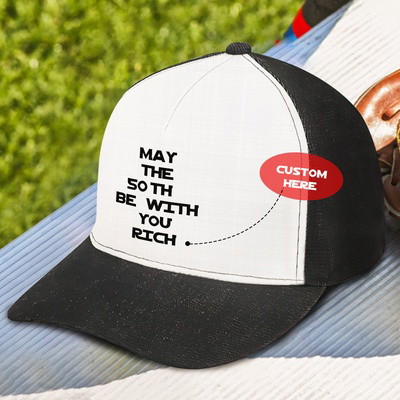 Personalized Star Wars Theme Baseball Cap May The 50th Be With You Birthday Gifts for Family Friends