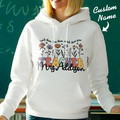 Personalized Wildflower Hooded Sweatshirt Teacher Custom Name Hooded Sweatshirt Back to School Gifts - image 3