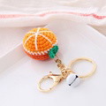 Crochet Fruit Keychain Cute Food Donut Knitted Car Keyring Bag Decorations Gifts for Her - image 4
