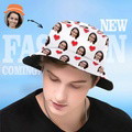Custom Bucket Hat Personalized 2 Face Heart Print Summer Unisex Fisherman Hat - image 9