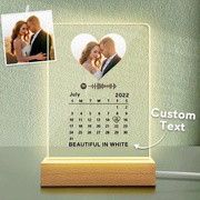Spotify Plaque Night Lamp With Stand & Calendar Anniversary Gift For Couple Night Light