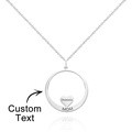 Custom Engraved Necklace Circle Hearts Mom Pendant Necklace Creative Gift - image 1