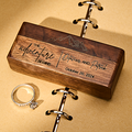 Personalized Rustic Engraved Wood 2 Rings Bearer Box with Date & Name Wedding Proposal Gift for Couple - image 4