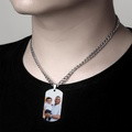 Custom Engraved Stainless Steel Mens Dog Tag Photo Necklace For Heroes Dad - image 2