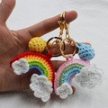 Rainbow Handmade Knitted Keychain Cute Crochet Key Pendant Bag Decoration Gifts - image 5