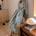 Personalized plush robes with custom embroidery, birthday gifts, wedding gifts, adult men's, women's night gowns, for moms, miniature wool spa gowns - image 4