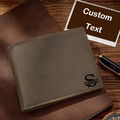 Men's Custom Engraved Leather Wallet Anti-Theft Brush RFID Protected for Family Anniversary Gift- Light Brown - image 1