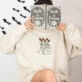 Dancing Skeletons Sweatshirt, Halloween Crewneck Embroidered - image 9