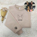 Custom Dog Ears Sweatshirt, Dog Mom Shirt, Dog Mom Gift, Dog Lover Hoodie, Hand Drawing Dog Ear, New Dog Owner Sweatshirt, Custom Dog Tee - image 1