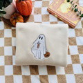 Custom Ghost Drinking Embroidered Sweatshirt - image 15