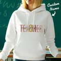 Personalized Teacher Hooded Sweatshirt Teacher Custom Name Hooded Sweatshirt Back to School Gifts - image 3