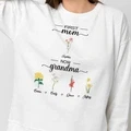 Personalized First Mom Now Grandma Sweatshirt Custom Birth Flowers Sweatshirts for Mother's Day Gift - image 8