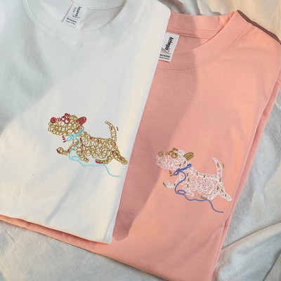 Running dachshund embroidery, T-shirts, sweatshirts, hoodies
