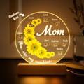 Personalized Sunflower Lamp for Mom - Custom Name Acrylic Night Light 3D Room Decor Desk Lamp - image 3