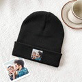 Personalized Photo Beanie Hat Custom Knitted Hat Valentine's Day Gifts-4 Colors - image 1