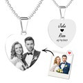 Custom Photo Necklace Engraved Heart Tag Necklace Gifts for Her - image 1