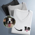 Embroidered cotton V-neck custom T-shirt: show unique style - image 1