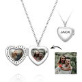 Custom Heart Shaped Photo Locket Necklace with Engraving - image 1