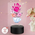 Custom Name and Date Night Light Handprint Lamp Mother's Day Gift - image 8